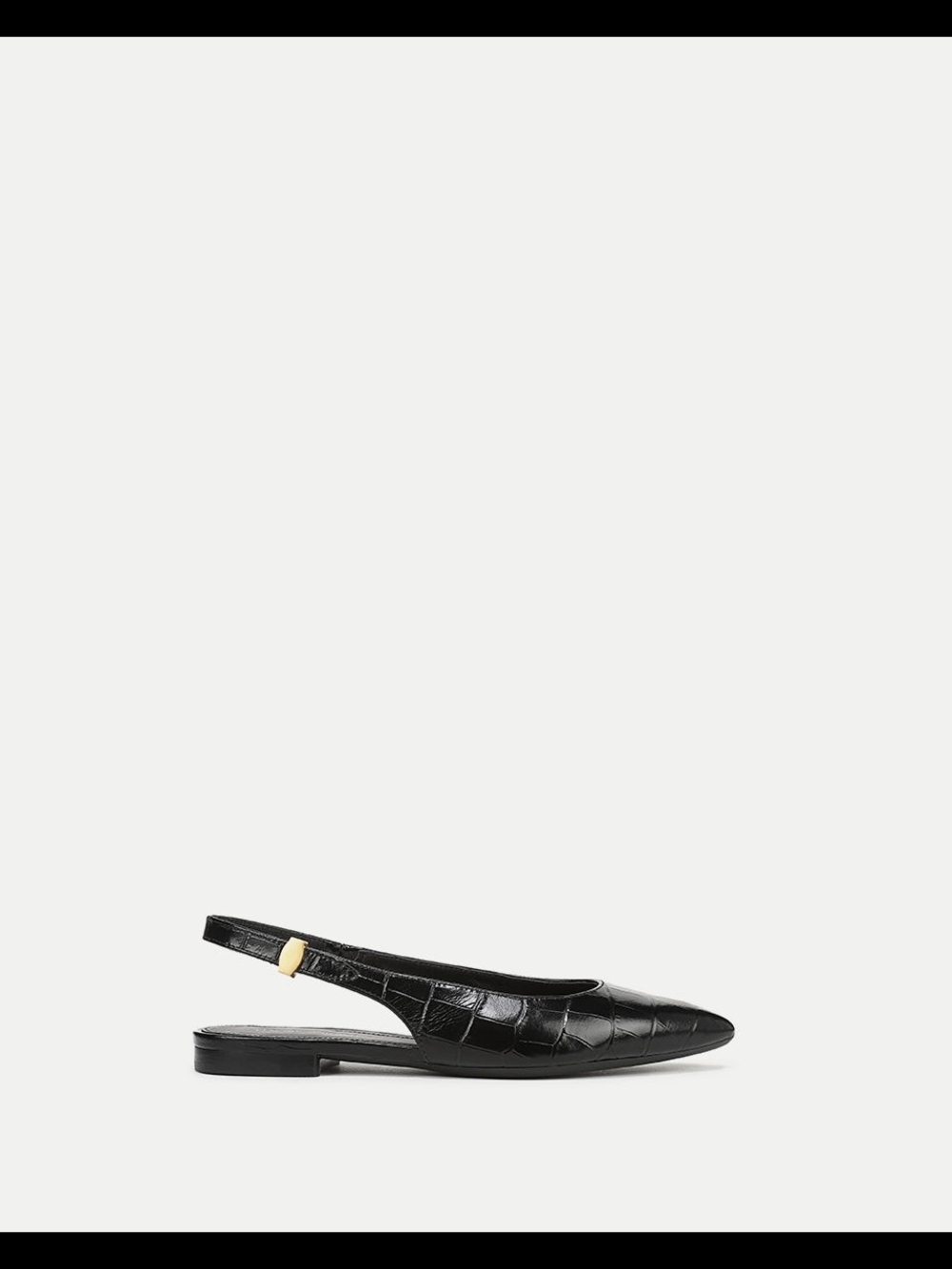 Veronica Beard Shina Slingback Flat Black Croc Leather Size 8.5 NEW